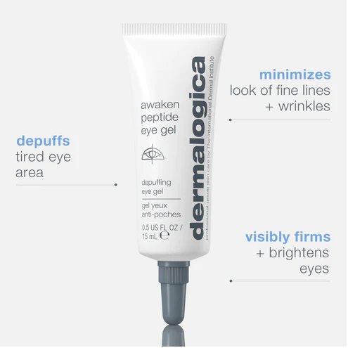 DERMALOGICA AWAKEN PEPTIDE DEPUFFING EYE GEL - firms, hydrates, and depuffs