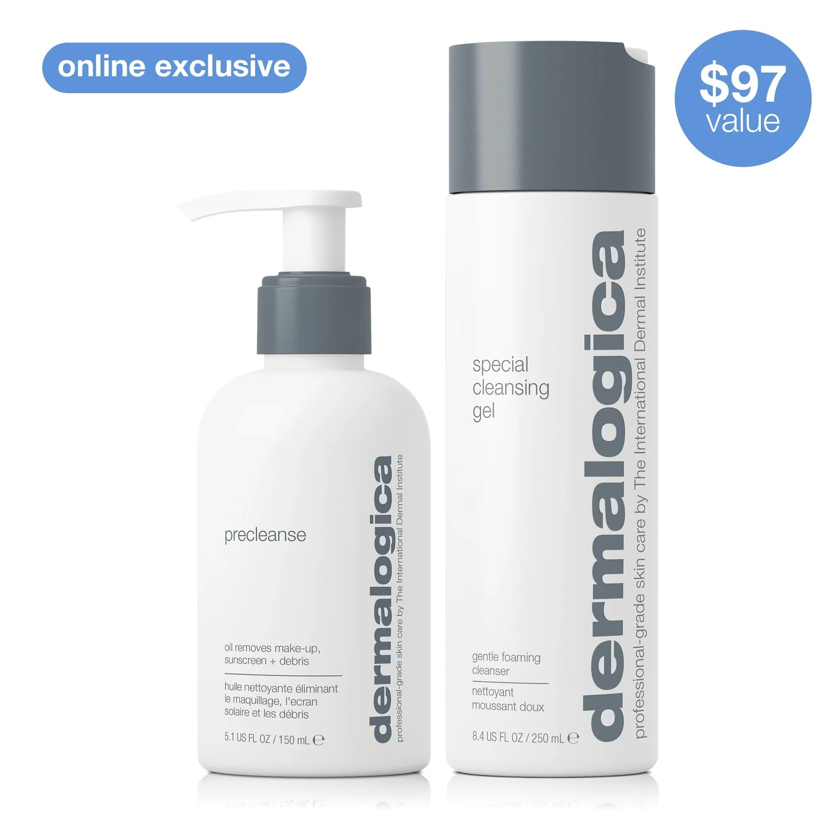 DERMALOGICA DOUBLE CLEANSE SET (2 FULL-SIZE) - cleanses and melts make-up