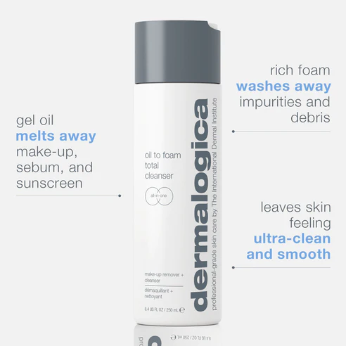 DERMALOGICA OIL TO FOAM TOTAL CLEANSER - cleanses and removes make-up
