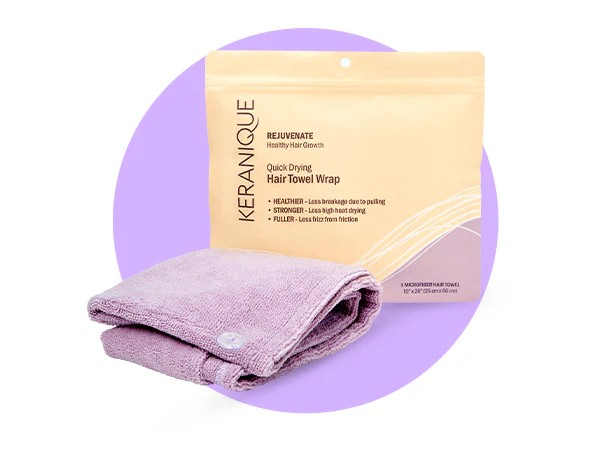 KERANIQUE QUICK DRYING MICROFIBER HAIR TOWEL