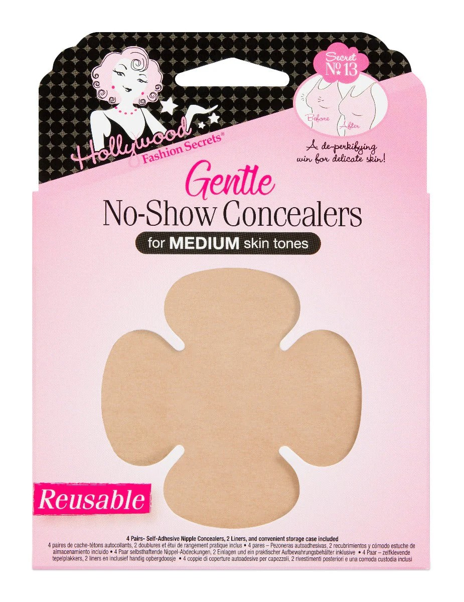HOLLYWOOD FASHION SECRETS GENTLE NO-SHOW CONCEALERS, MEDIUM SKIN TONES