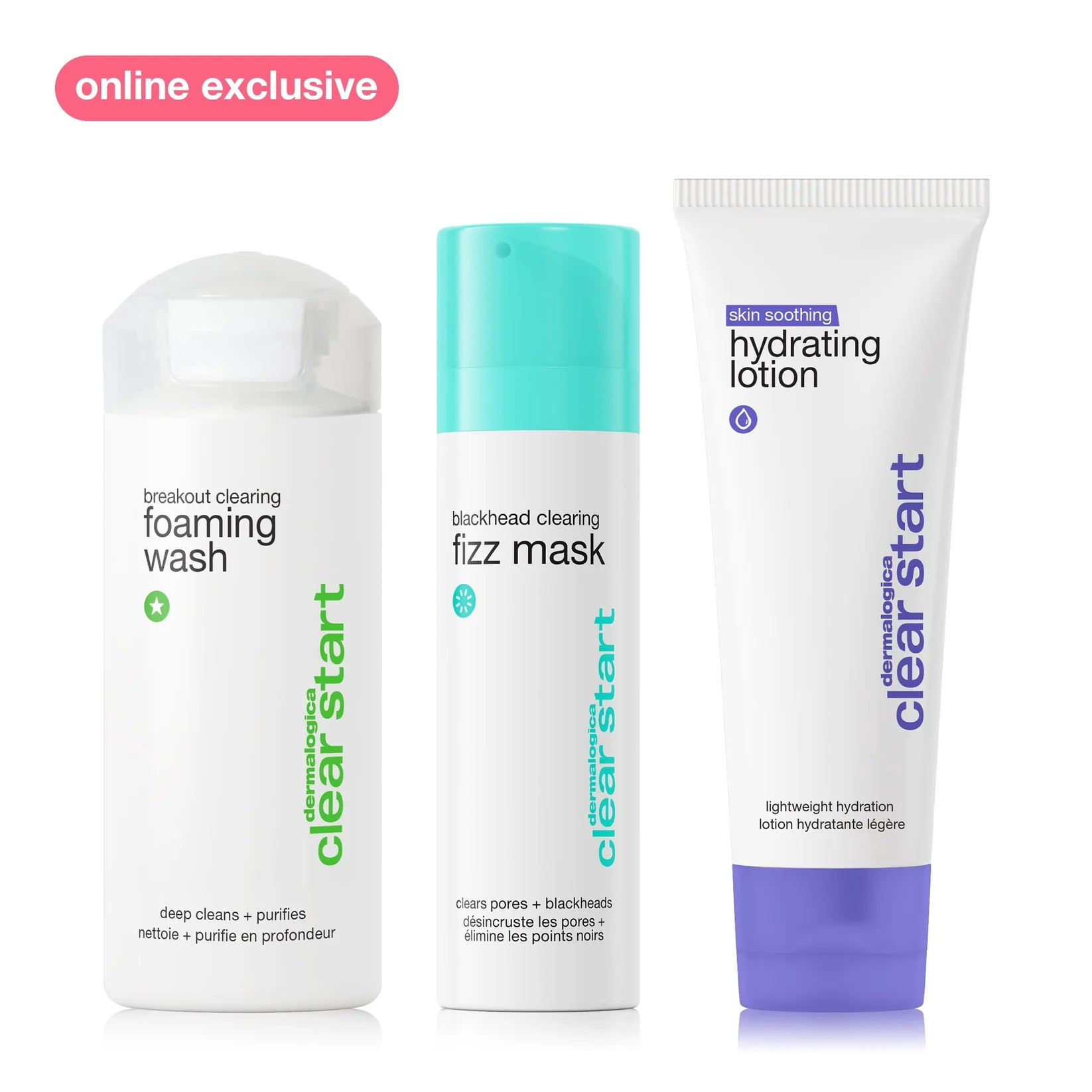 DERMALOGICA BANISH BREAKOUTS KIT (3 FULL-SIZE) - cleanse, treat, hydrate