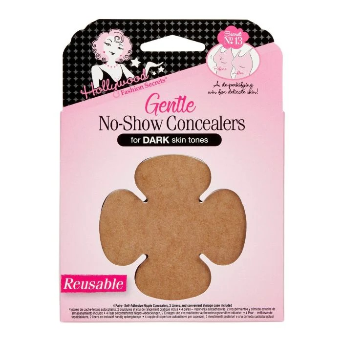 HOLLYWOOD FASHION SECRETS GENTLE NO-SHOW CONCEALERS, DARK SKIN TONES