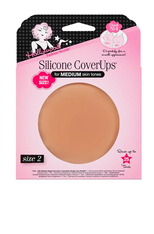HOLLYWOOD FASHION SECRETS SILICONE COVERUPS®, MEDIUM SKIN TONE, SIZE 2