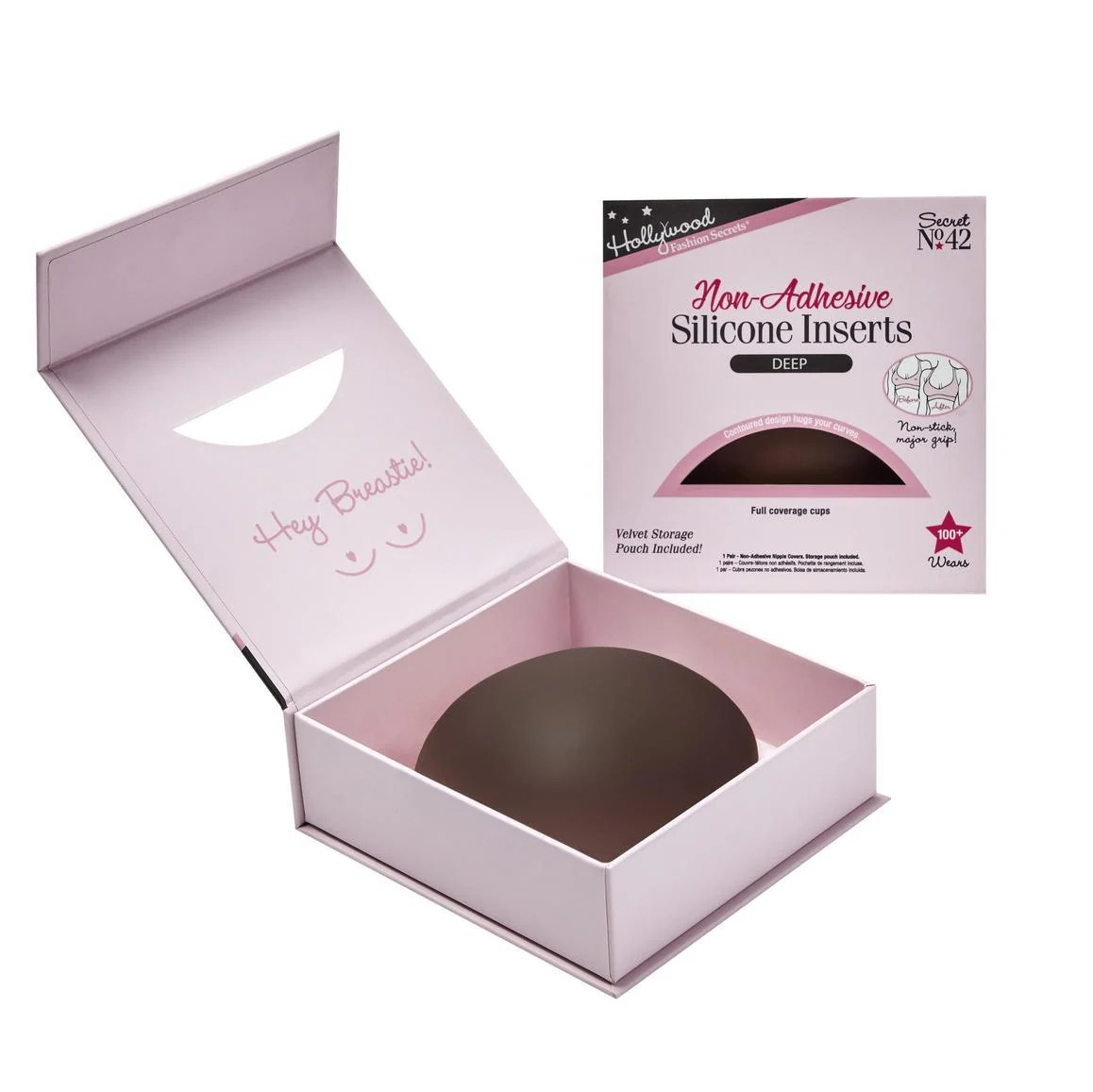 HOLLYWOOD FASHION SECRETS NON-ADHESIVE SILICONE INSERTS DEEP