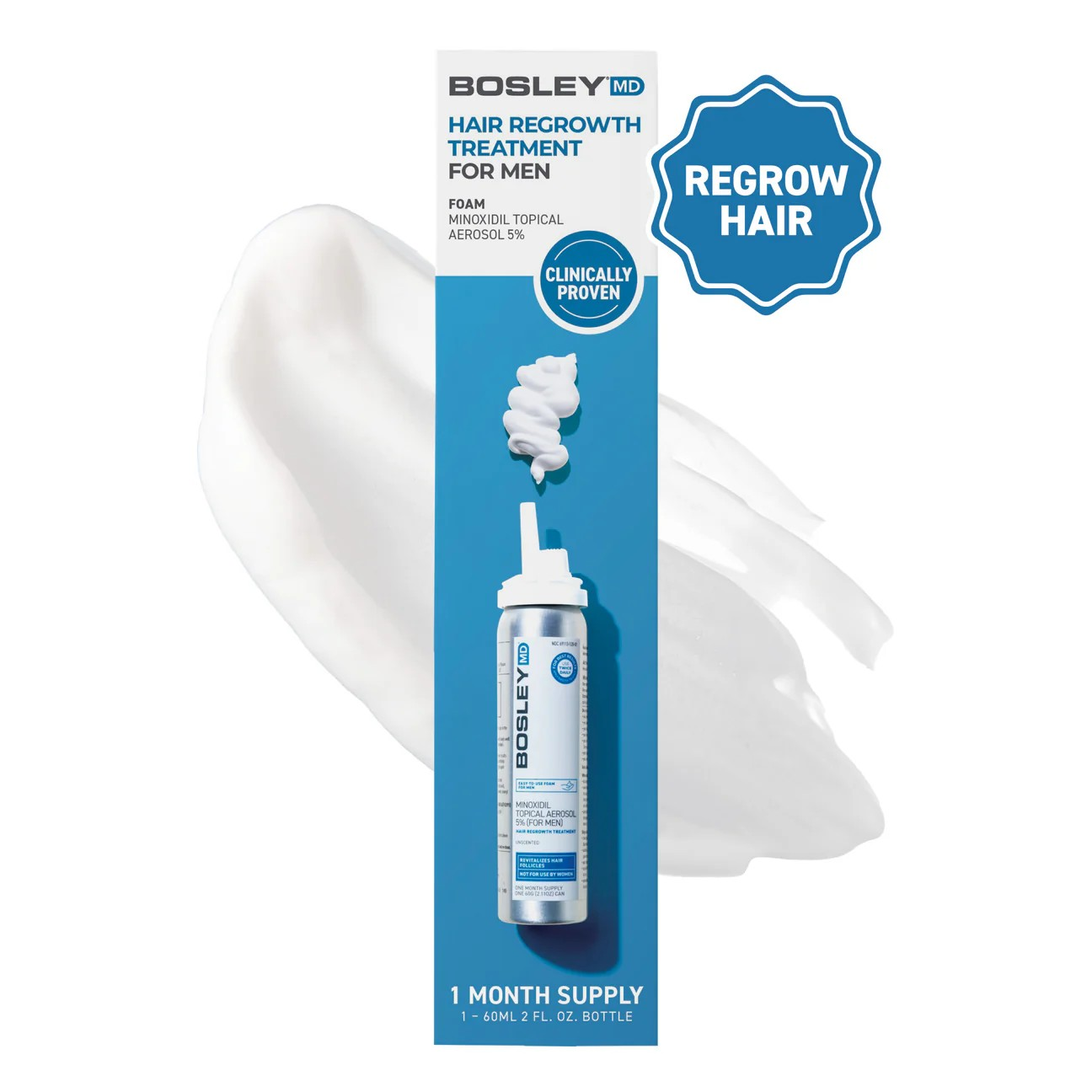 BOSLEY MD MEN'S EXTRA STRENGTH MINOXIDIL 5% TOPICAL (FOAM) 1 MONTH SUPPLY