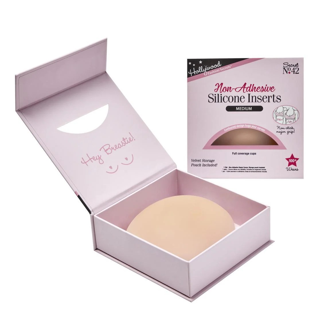 HOLLYWOOD FASHION SECRETS NON-ADHESIVE SILICONE INSERTS MEDIUM