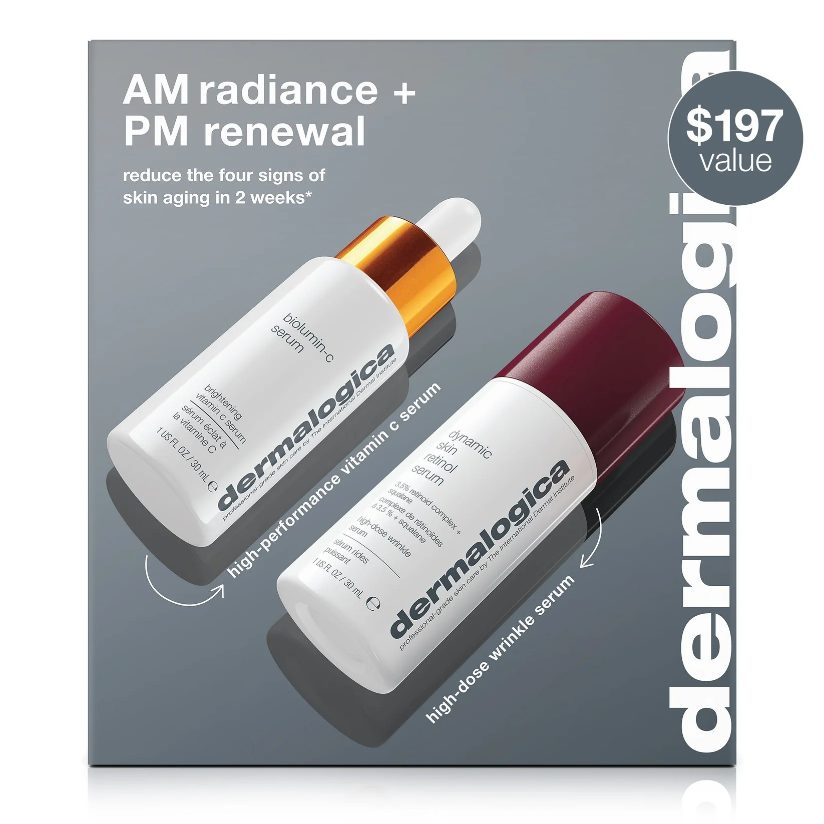 DERMALOGICA AM RADIANCE + PM RENEWAL KIT (2 FULL-SIZE) - brightens, firms, retexturizes