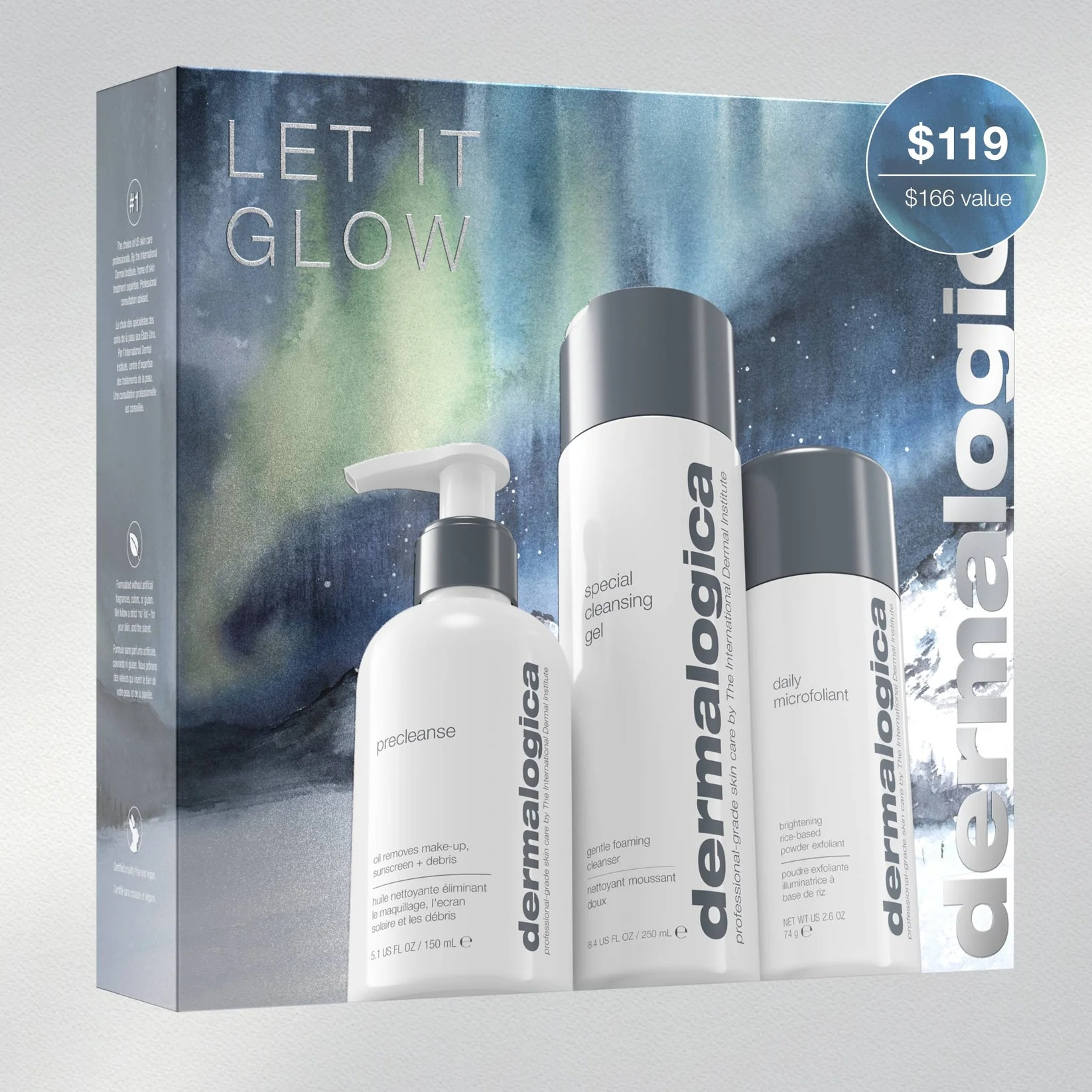 DERMALOGICA LET IT GLOW SET (3 FULL-SIZE) - 3-step cleansing essentials
