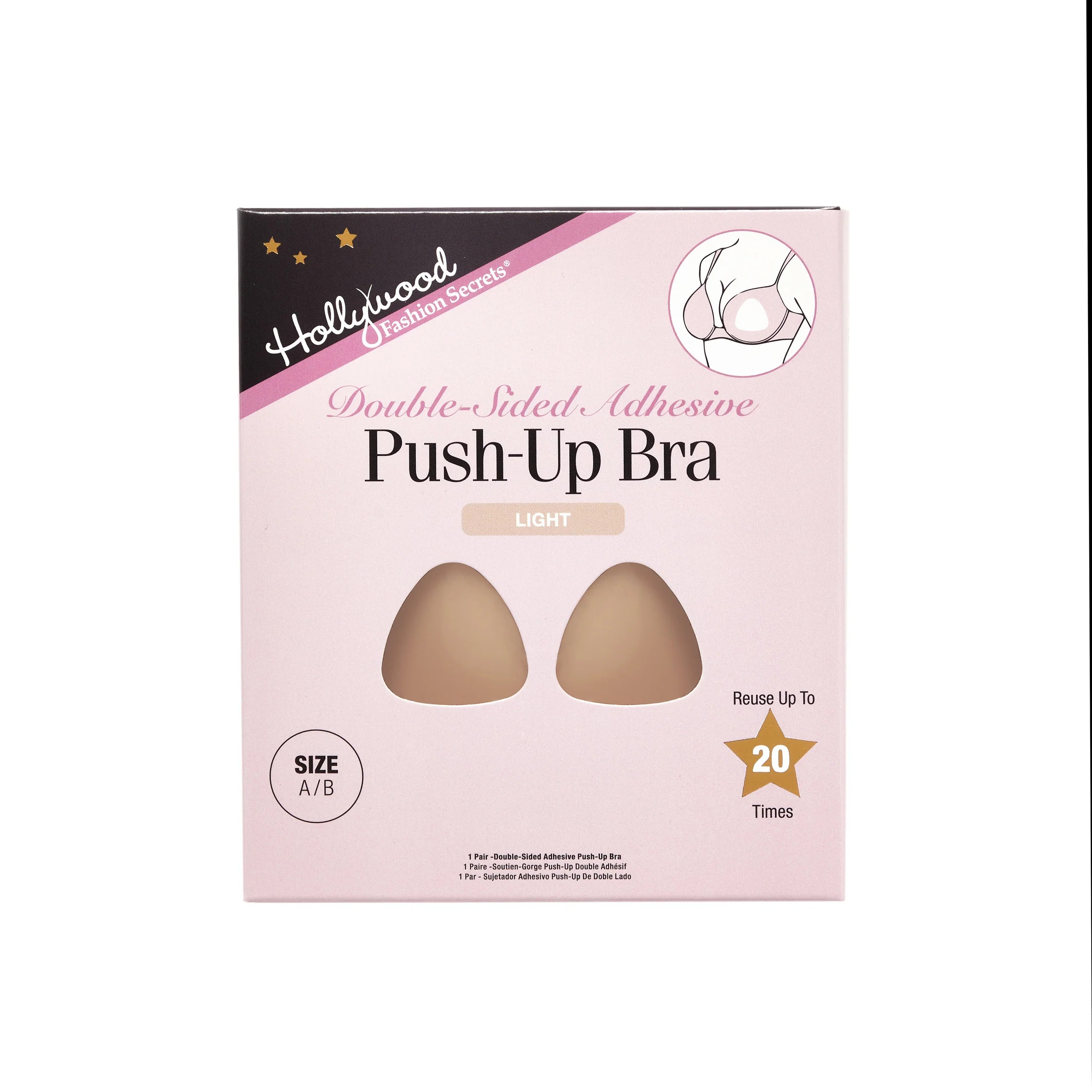HOLLYWOOD FASHION SECRETS DOUBLE-SIDED ADHESIVE PUSH-UP BRA