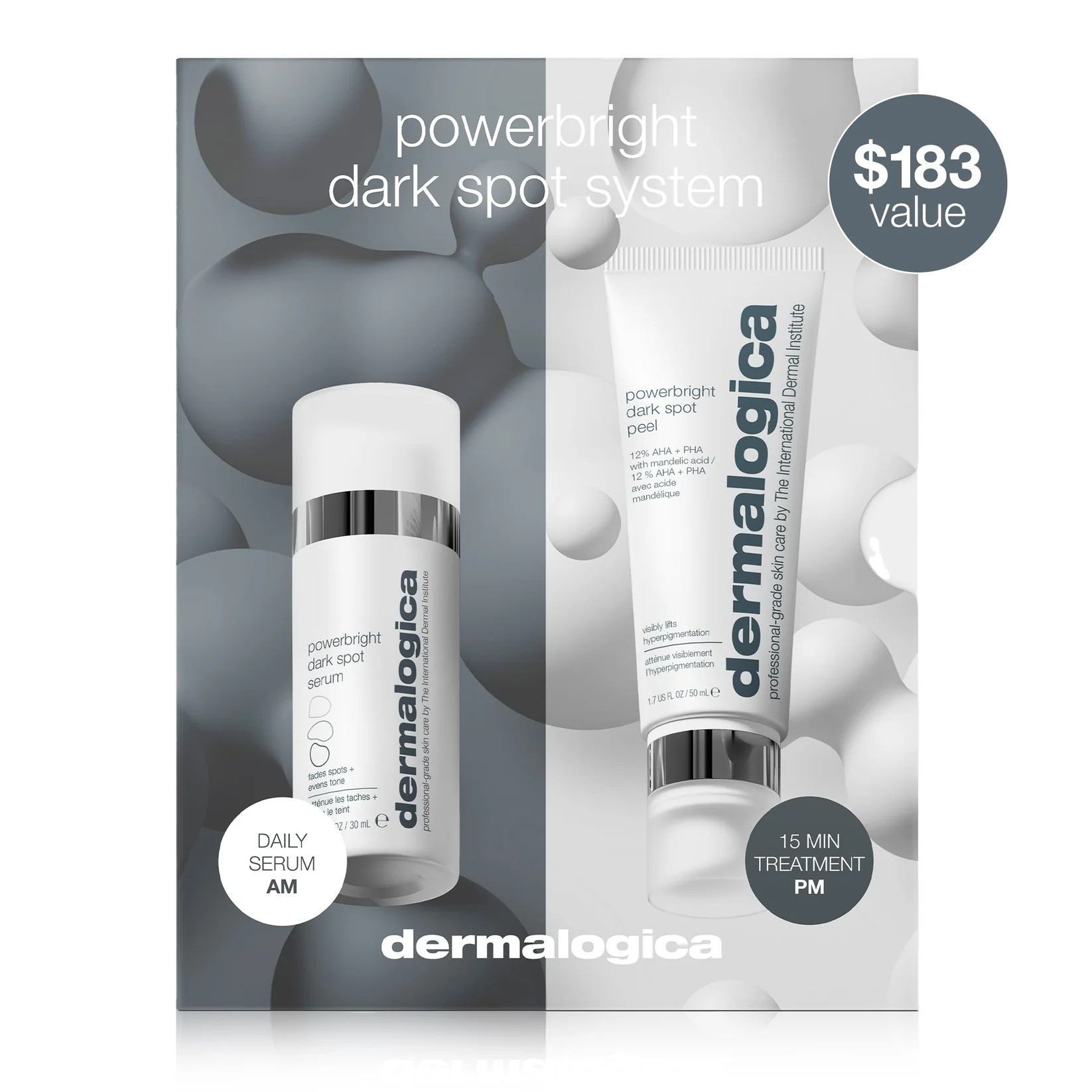 DERMALOGICA POWERBRIGHT DARK SPOT SYSTEM (2 FULL-SIZE) - lifts + fades dark spots